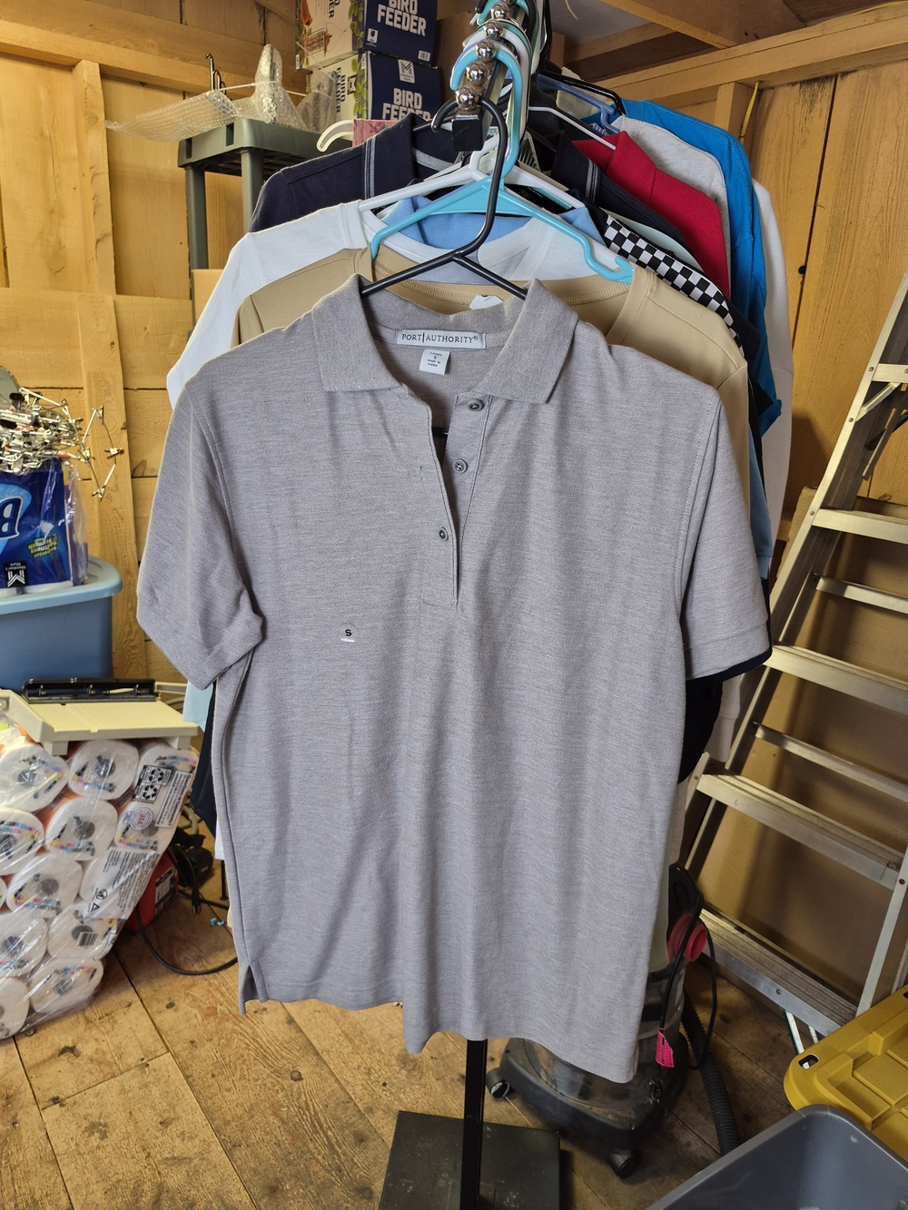 Port Authority Gray Short-Sleeve Polo Shirt